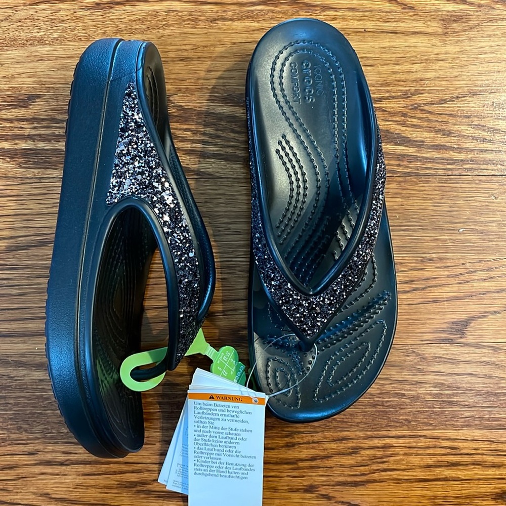 Crocs Sloan Glitter Flip Flops